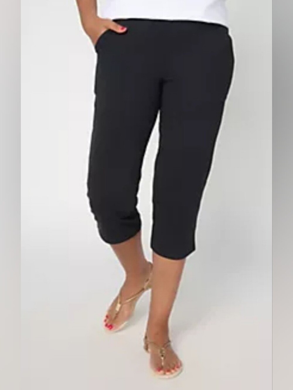 Duo Stretch Capri Pants With Pockets New Medium